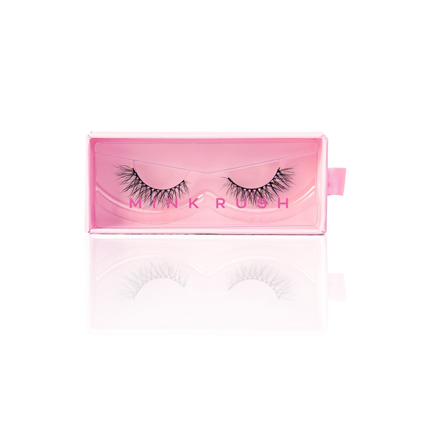 Tiara 3D wispy lashes in Mink Rush signature pink packaging. 